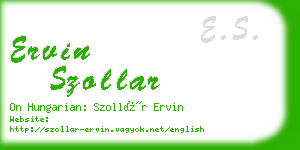 ervin szollar business card